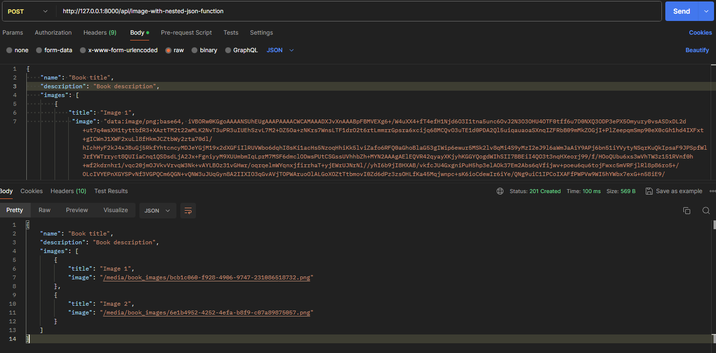 Image upload within the nested JSON Django Rest Framework