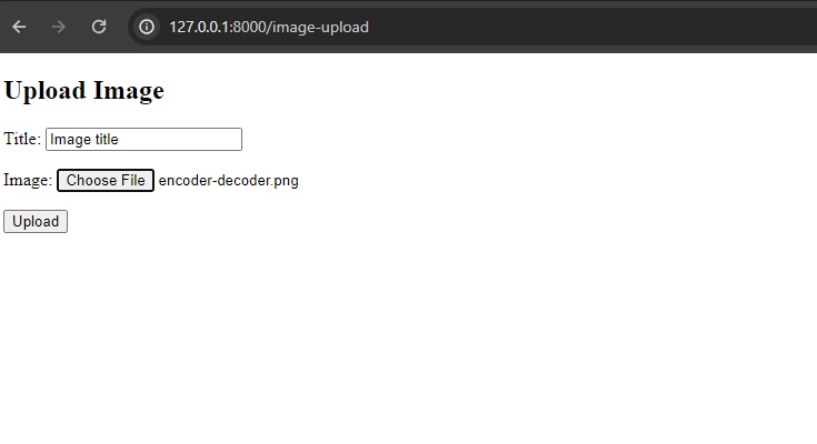 Form before uploading image django